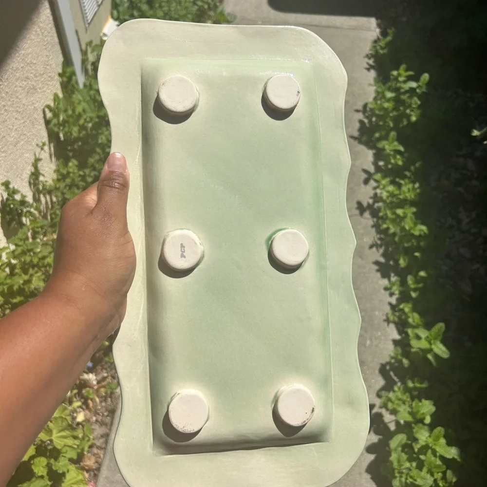 Vintage Elegant Green Serveware Platter